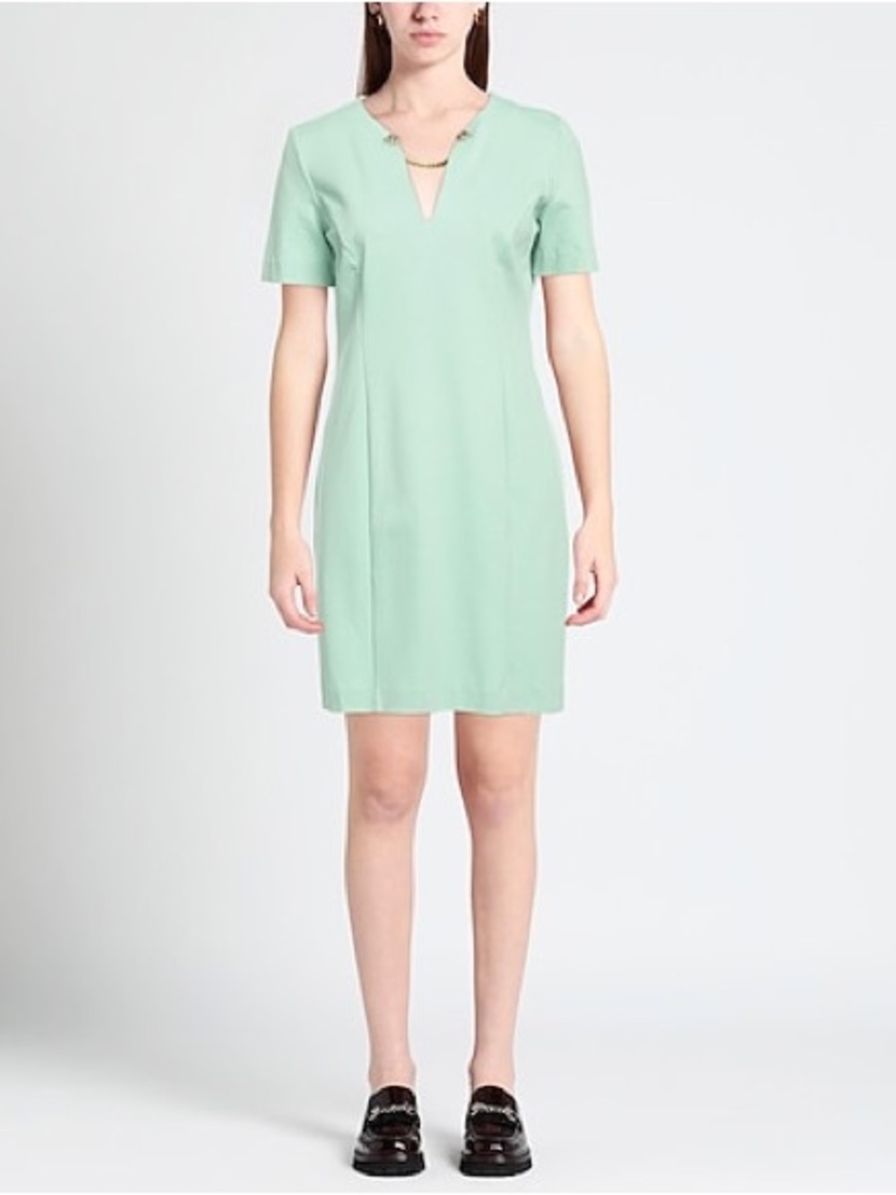 TWINSET Fitted Dress with oval T Buttons in light Mint Green Size 40/Small